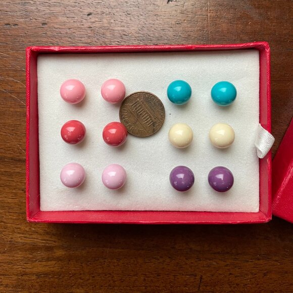 Bundle 3 for $12. Assorted Pastel & Bold Ball Stud Earrings – Boxed Set - Picture 4 of 4